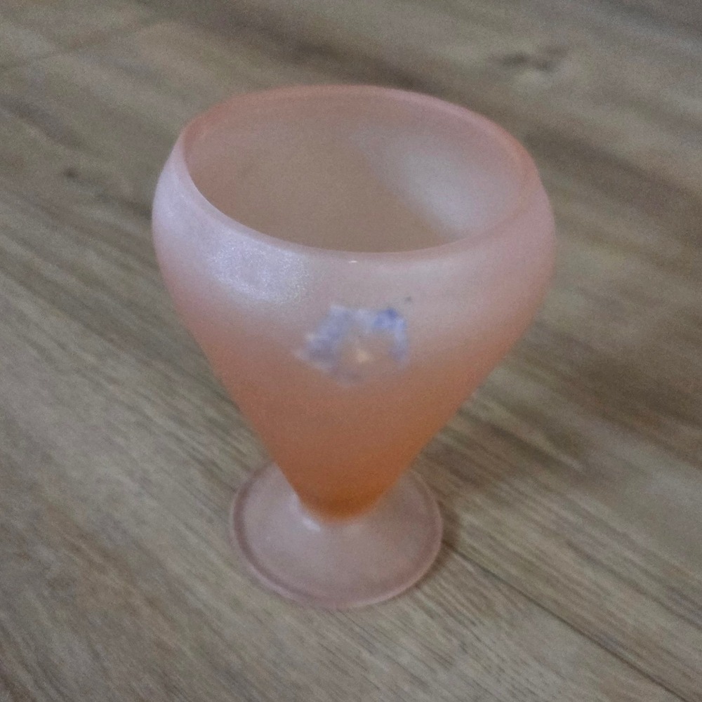 Vintage‎ Pink Satin Finish Depression Glass Vase